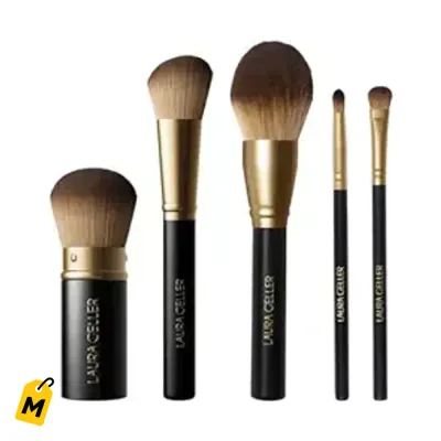 LAURA GELLER NEW YORK Set 5 Brochas Maquillaje Pro Veganas Calidad Premium