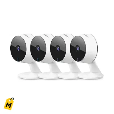 LaView Camaras Seguridad 4pcs pa tu casa, 1080P, WiFi, Audio, Vision Nocturna, App, Alexa
