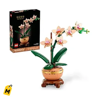 LEGO Orquidea Mini Botanicals - Orquidea artificial pa decorar, regalo ideal pa adultos