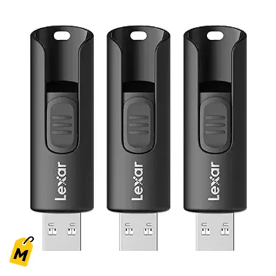 Pack 3 USB Lexar A30E 64GB - Guarda to rapido y seguro pa tu PC y Mac