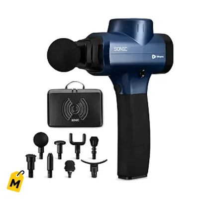 LifePro Sonic Pistola Masajeadora Muscular Percusion 8 Cabezas 5 Velocidades