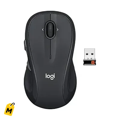 Logitech M510 Mouse Inalambrico - Comodo, Bateria Dura 2 Anos, Receptor USB