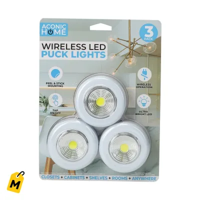 Luces LED Inalambricas Aconic - Pack de 3 - Ilumina Tu Espacio Facil