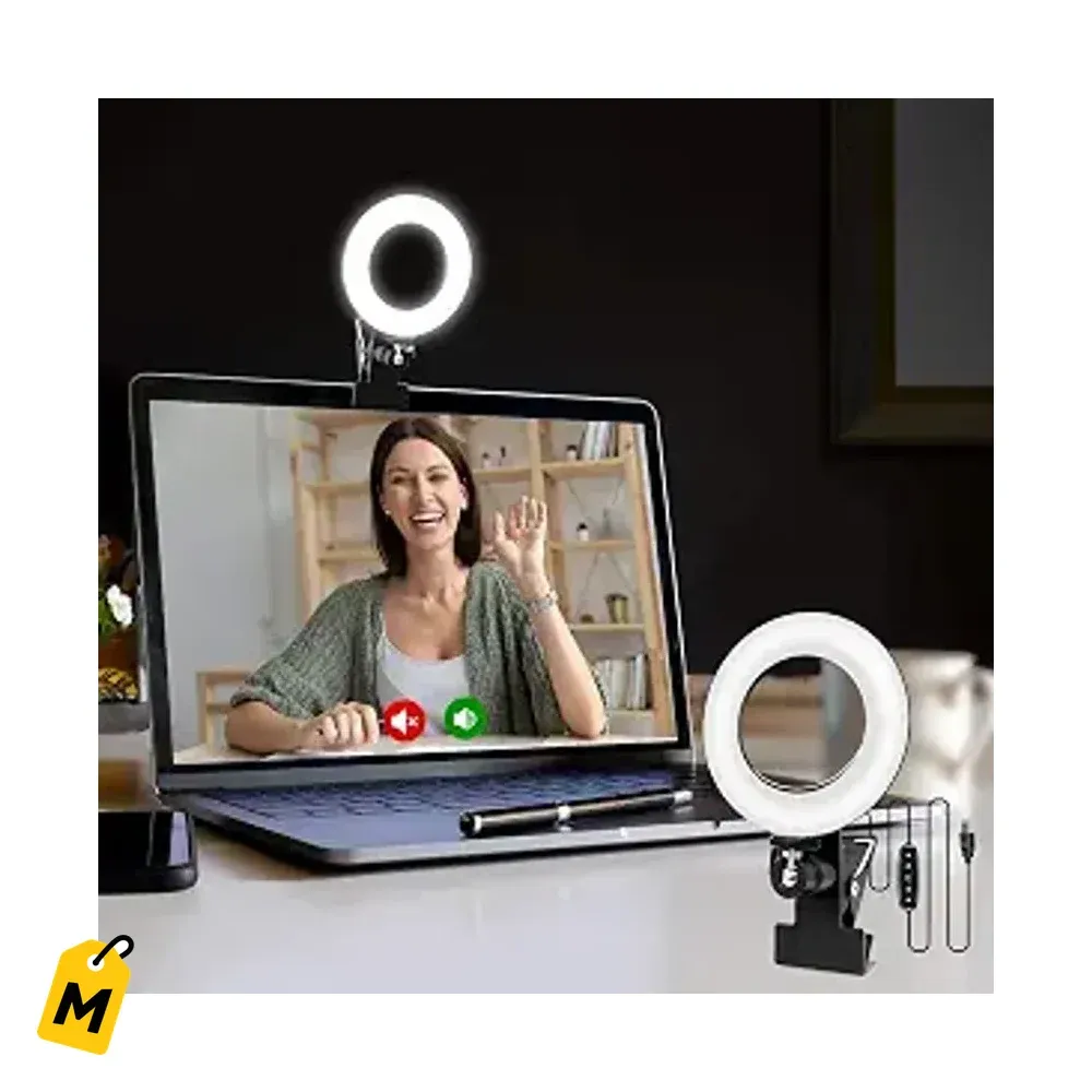 Luz de Aro Cyezcor Pa Videollamadas y Streaming - Clip On Pa Tu Monitor