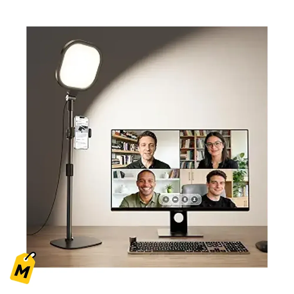 Luz LED ajustable pa videollamadas y streamings, 30 modos, con base de escritorio pa webca