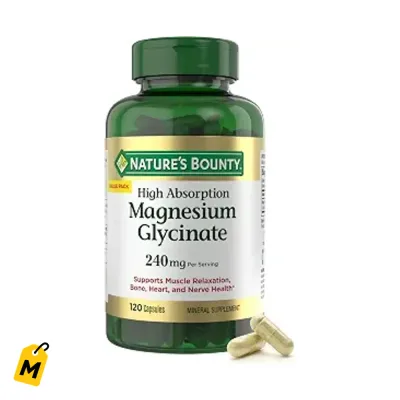 Magnesio Glicinato Nature's Bounty 240mg - Pa' Musculos, Huesos y Corazon Fuertes