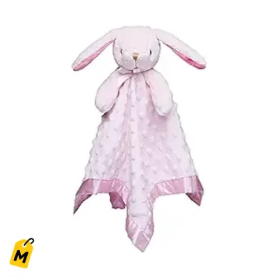 Manta de Apego Conejito Rosado para Bebes Ninas - Suave Peluche de Seguridad