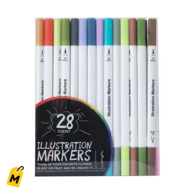 Marcadores Doble Punta 28 Colores Pa Tus Disenos