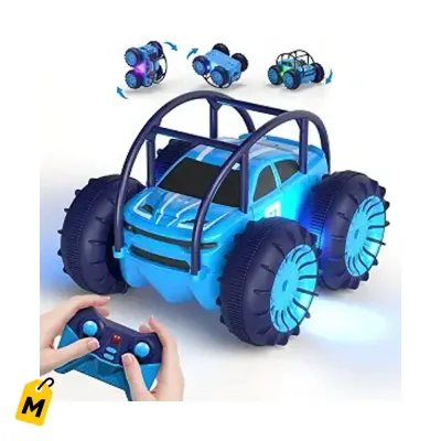 MaxTronic Carro RC Anfibio 4x4 Recargable 15KMH Acrobacias Agua y Tierra