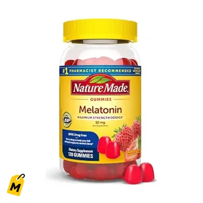Melatonina Nature Made 10mg Gomitas Fresa - Sueno Profundo y Rapido, 120 Unidades