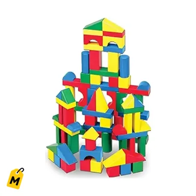 Melissa y Doug Bloques Madera - 100 Piezas pa Ninos - Armar y Aprender