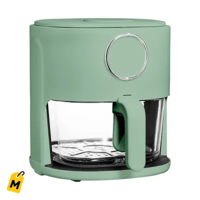 Mercablo Freidora de Aire 4Qt Cristal Verde - Cocina Saludable y Chula