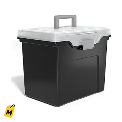 Mercablo Tote Organizador de Archivos Portatil Tamano Carta Negro Transparente