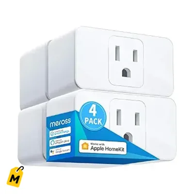 meross Toma Corriente Inteligente 15A (4-Pack) - Control Voz y App, HomeKit Alexa Google