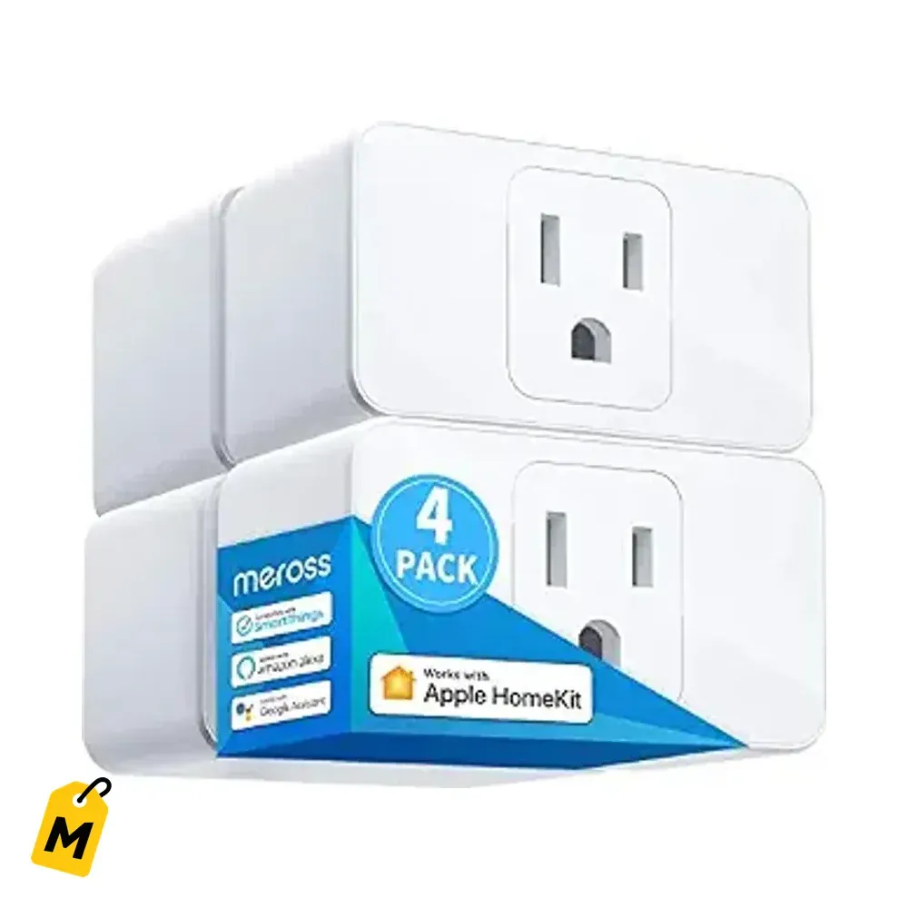 meross Smart Plug Mini 15A WiFi Control Voz App Sin Hub Paquete de 4