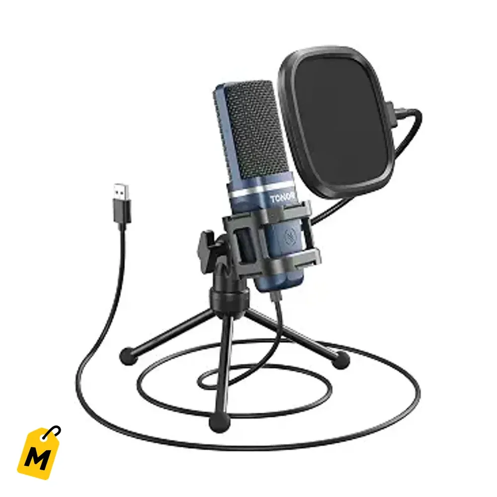 Microfono TONOR TC-777 USB pa Podcast Streaming y Grabar Voz con Tripode y Filtro pa PC PS
