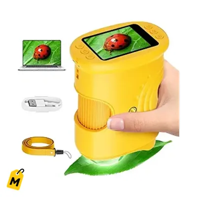 Microscopio Alotwan Digital 1000X pa Ninos - Jevi, Portatil con Pantalla HD y Video