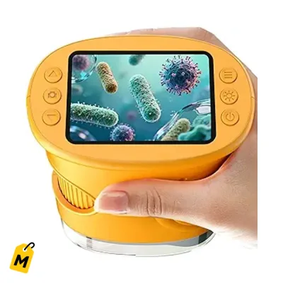 Microscopio Digital 1000X para Ninos - Pantalla IPS - Juguete STEM Portatil