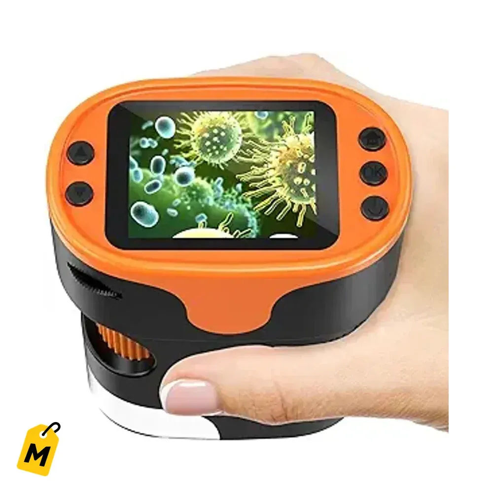 Microscopio Digital Portatil 1000X para Ninos Pantalla 2.0 Recargable con Laminas