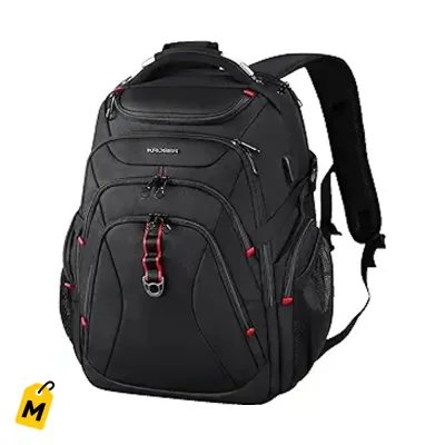 KROSER Mochila XL pa Laptop 17.3 Pulgadas Resistente al Agua USB y RFID Negra
