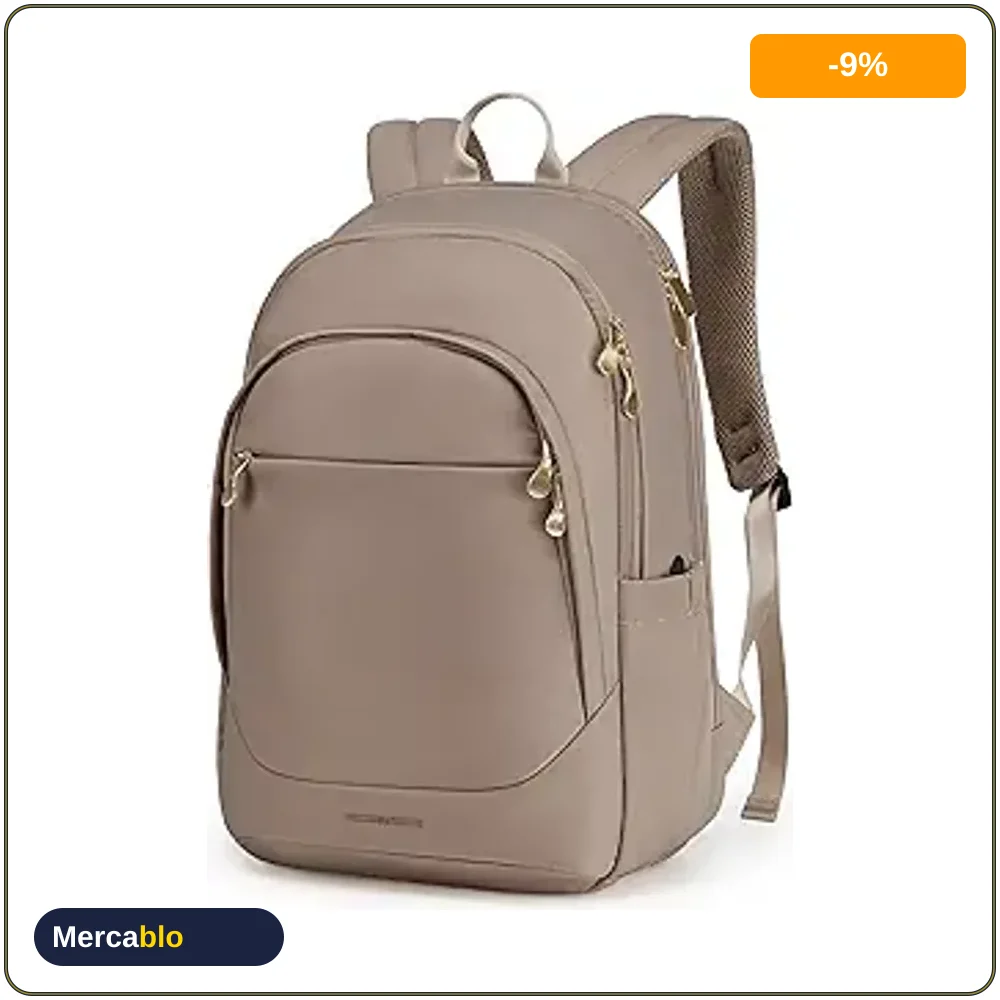 Mochila LIGHT FLIGHT de viaje para mujer, laptop 17.3 pulg, USB, resistente al agua