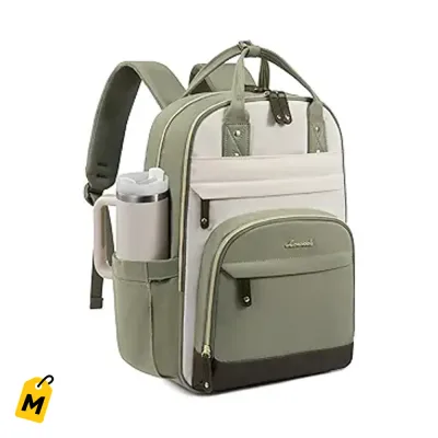 Mochila LOVEVOOK pa laptop mujer, con portavaso gigante, comoda y pa to lao.