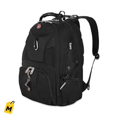 Mochila SWISSGEAR 1900 ScanSmart Negra - Pa Laptop 17, RFID y Viajes Faciles