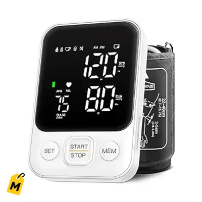 Monitor de Presion Arterial Brazo Preciso Ajustable LED Memoria 2 Usuarios Blanco