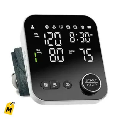 Monitor de Presion Arterial pa el Brazo NOUYAN Pantalla LED Memoria Voz Portatil