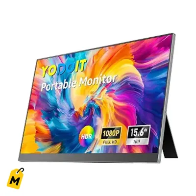 Monitor Portatil Yodoit 15.6 Pulgadas Full HD IPS pa Laptop PC Xbox - Bocinas y Base