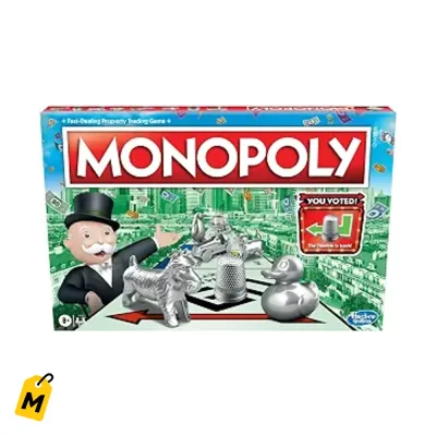 Monopoly El Juego de Mesa Pa La Familia - Con 8 Fichas, 2 a 6 Jugadores, 8 Anos+