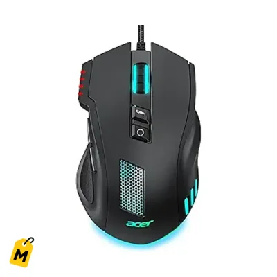 Mouse Gamer Acer Cableado RGB 12800 DPI - Comodo, 8 Botones Programables pa PC