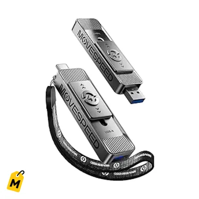 MOVE SPEED SSD 512GB Doble Puerto USB C y 3.2 - Super Rapido para iPhone Android Mac