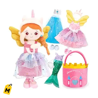 Muneca hahaland de Vestir Princesa Sirena Unicornio 3 Ropas Cartera Castillo