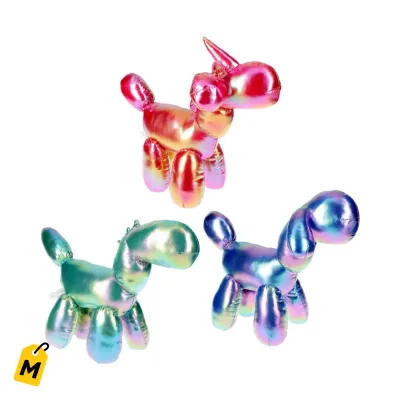 Muneco Peluche Animal Globo Iridiscente Colores Surtidos Paq 12 und