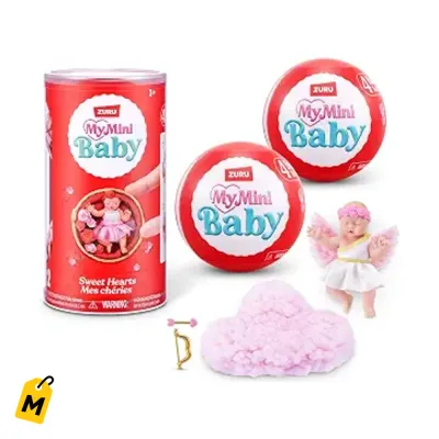 My Mini Baby Corazones Dulces 2 Paquetes ZURU - Muneca Sorpresa con Accesorios y Set de Ju