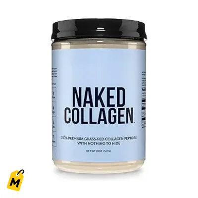 NAKED Colageno Hidrolizado Puro, 60 Servicios. Pastoreo, Sin Sabor. Keto, Paleo, Sin Glute
