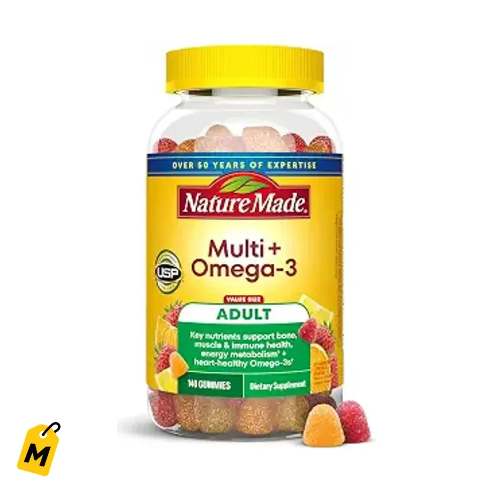 Nature Made Multivitamin + Omega-3 Gomitas Adultos 140ct - Soporte Diario