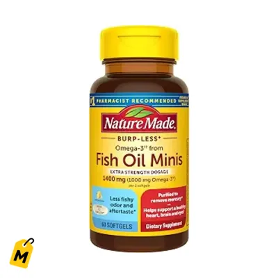 Nature Made Omega 3 Sin Repeticion 1400mg Minis 60 Capsulas Corazon Cerebro Ojos