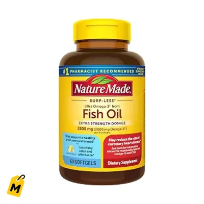 Nature Made Omega 3 Super Potente Aceite Pescado 60 Capsulas Salud Corazon Cerebro Ojos An