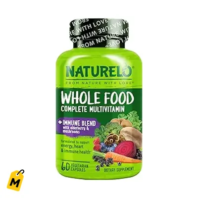 NATURELO Multivitaminico Completo + Inmune con Sauco y Hongos - C, D3, Zinc - 60 Capsulas 