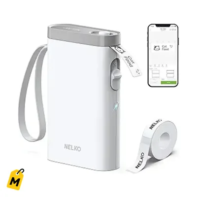 Nelko P21 Rotuladora Bluetooth Inalambrica con Cinta para Casa Oficina y Escuela