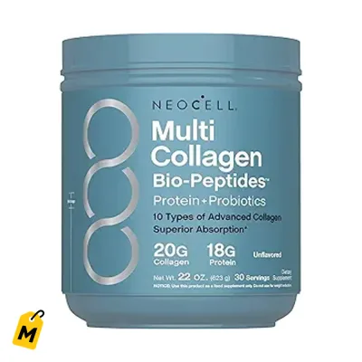 NeoCell Colageno Multi Bio-Peptidos Polvo 22oz Pelo Piel Unas Articulaciones Super Absorci