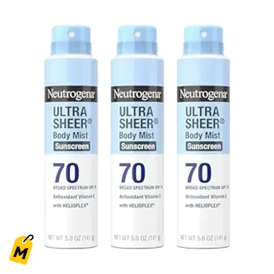 Neutrogena Protector Solar Spray FPS 70 Toque Seco Pack 3 | UVA/UVB Ligero Resistente Agua