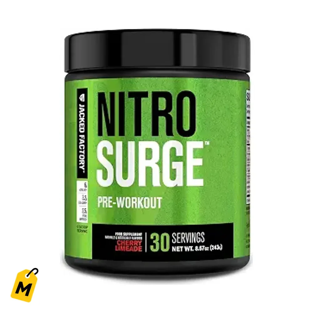 NITROSURGE Pre Entreno Jacked Factory - Energia que no se acaba, Fuerza y Bomba - 30 Serv