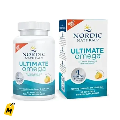 Nordic Naturals Ultimate Omega Limon - 90 Capsulas - 1280mg Omega-3 - Cerebro y Corazon al