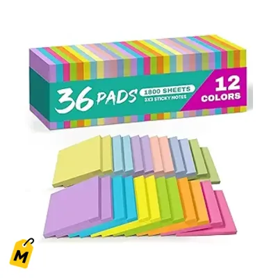 Notas Taja Adhesivas, 36 Paquetes, 3x3 Pulgadas, Pa To Lo Que Necesitas
