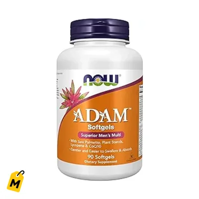 NOW ADAM Multivitaminico Superior pa Hombres con Saw Palmetto y CoQ10 90 Capsulas