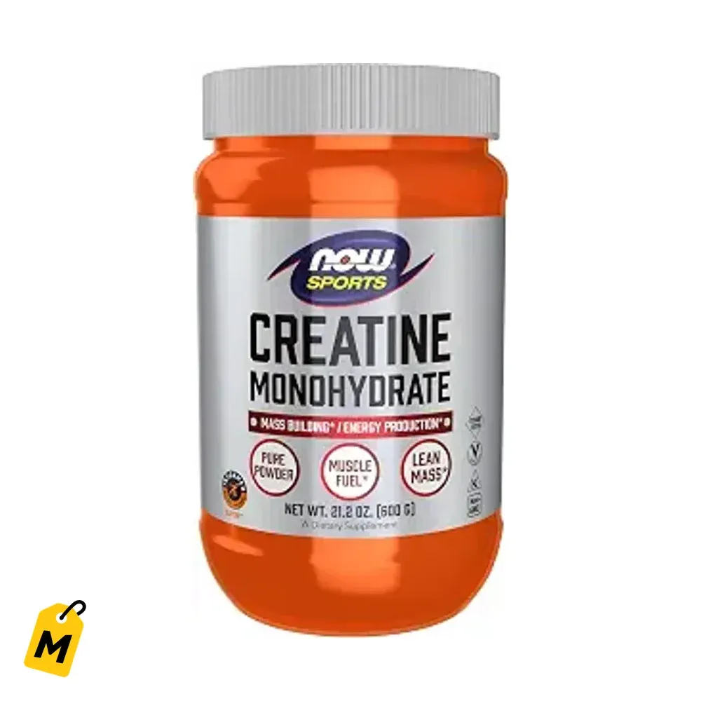 NOW Foods Creatina Monohidratada Polvo Pa Coger Musculo y Energia Deportiva 600g