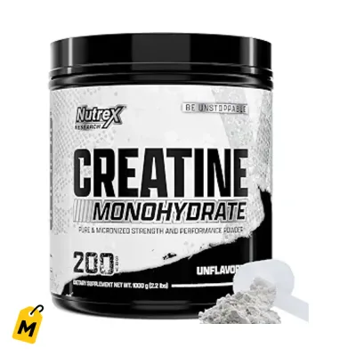 Nutrex Creatina Pura 1KG - 200 Serv. Pa fuerza, musculo y mas power